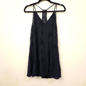 Juniper Blu Navy Blue Lace Slip Dress Size Small
